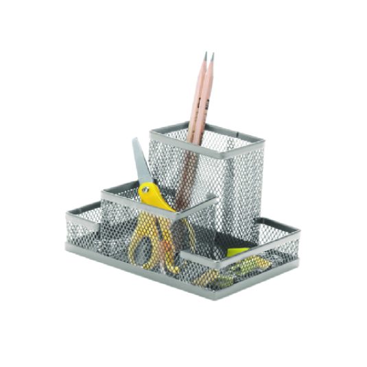 organizador de escritorio mesh plata