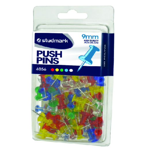 CHINCHE COLOR TRANSPARENTE (PUSH PINS) 100PZS