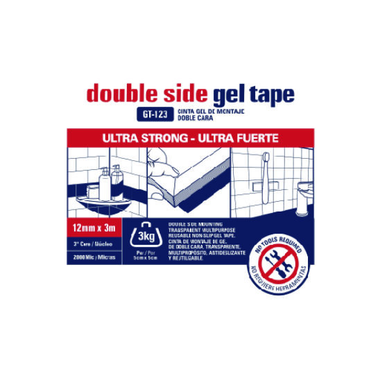 CINTA DOBLE CONTACTO (GEL) 1/2"(12mm) x 3m TRANSPARENTE