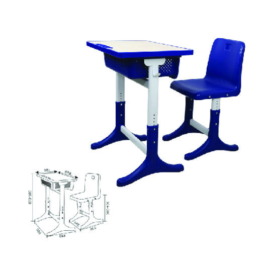MESA CON SILLA ESCOLAR COLOR BLANCO AZUL