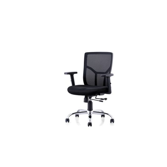 Silla secretaria con brazo ajustable, malla