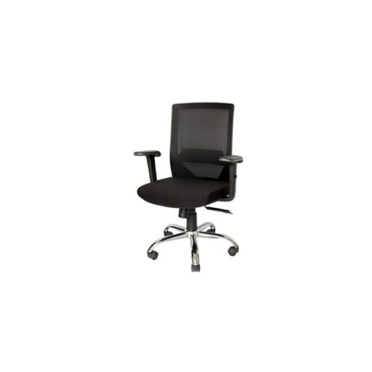 Silla secretaria con brazo ajustable, malla
