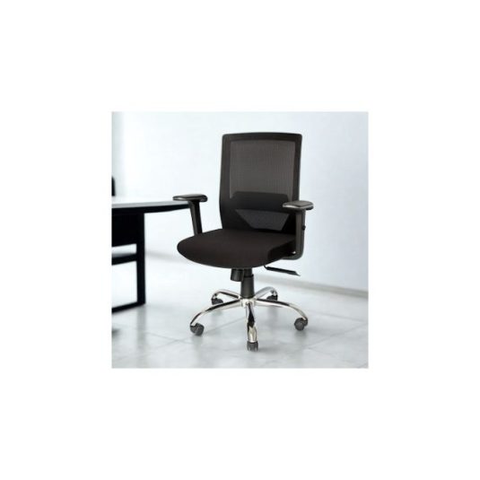 Silla secretaria con brazo ajustable, malla