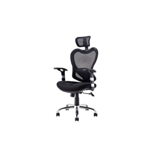 Silla ejecutiva con brazo y cabezal ajustable, malla