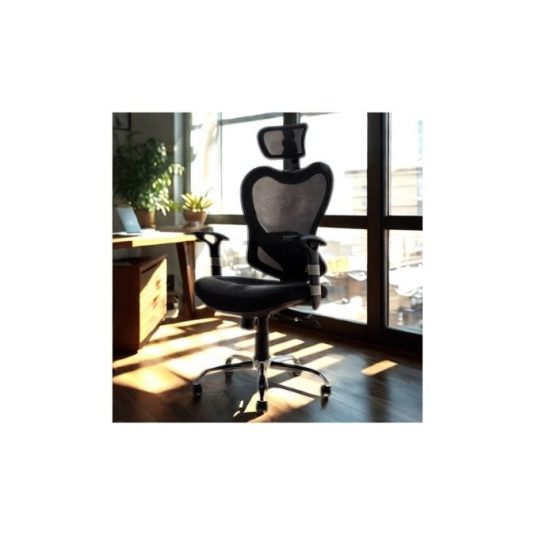 Silla ejecutiva con brazo y cabezal ajustable, malla