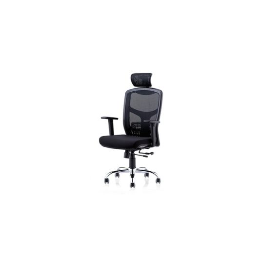 silla ejecutiva con brazo y cabezal ajustable, malla