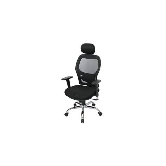 silla ejecutiva con brazo y cabezal ajustable, malla