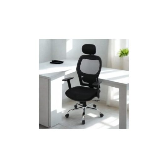 silla ejecutiva con brazo y cabezal ajustable, malla