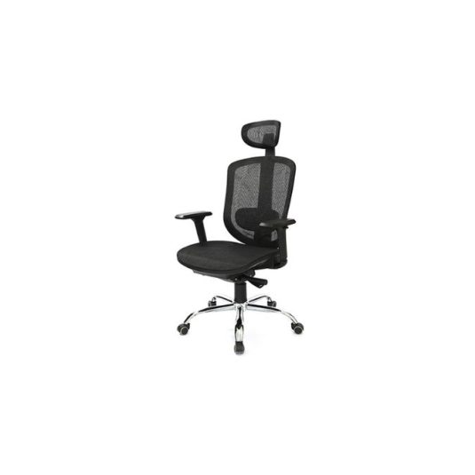 Silla ejecutiva con brazo y cabezal ajustable, malla