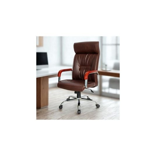 Silla ejecutiva con brazo fijo, cuerina