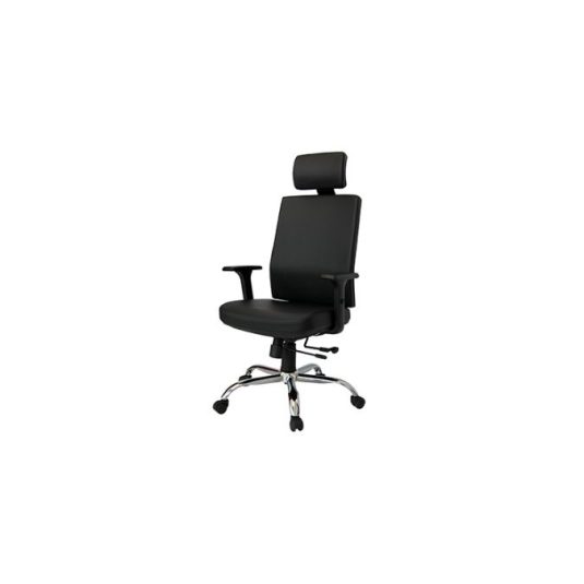 Silla ejecutiva con brazo y cabezal ajustable, cuerina