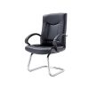 silla de visita con brazo, base trineo, cuerina