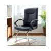 silla de visita con brazo, base trineo, cuerina