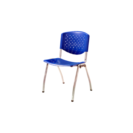 silla apilable, metal y plástico