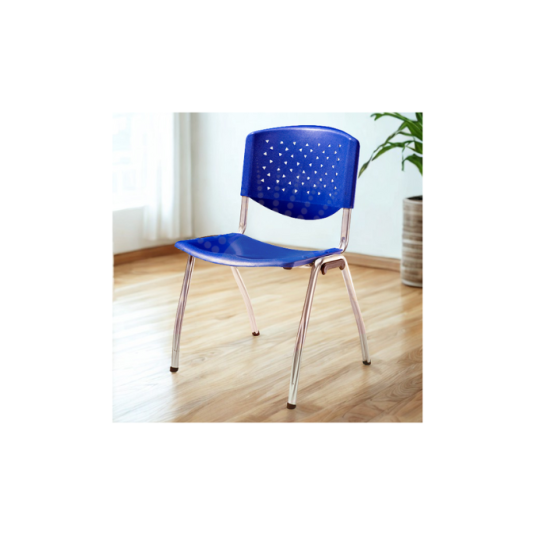 silla apilable, metal y plástico