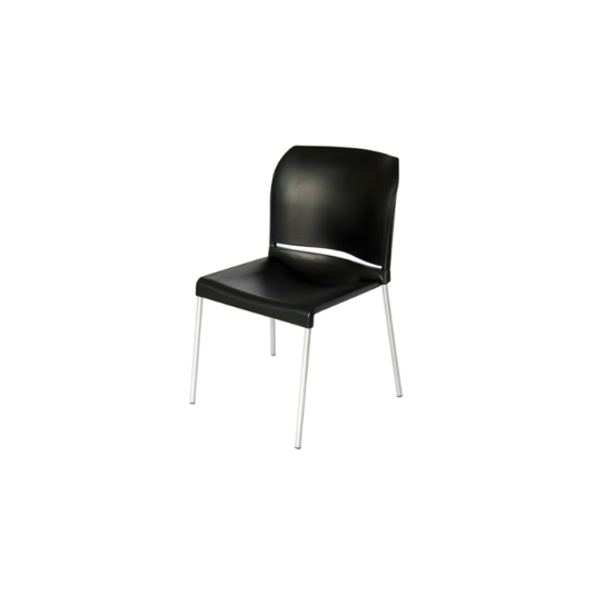 silla apilable, metal y plástico