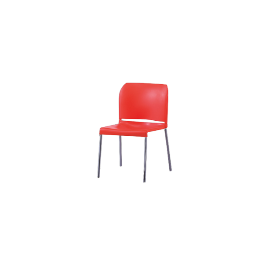 silla apilable, metal y plástico