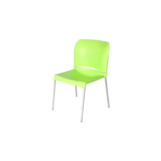 silla apilable, metal y plástico