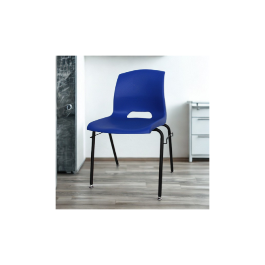 silla apilable, metal y plástico