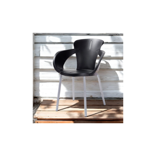 silla apilable, metal y plástico