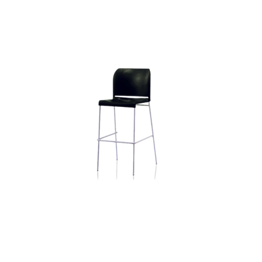 silla de bar alta, metal y plástico
