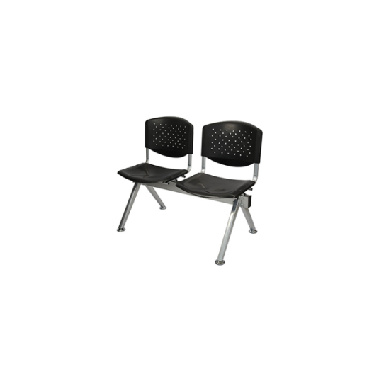 Silla tandem, 2 puestos, metal y plástico