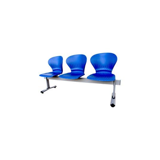 silla tandem, 3 puestos, metal y plástico
