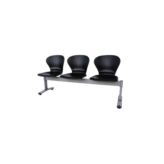 silla tandem, 3 puestos, metal y plástico