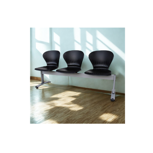 silla tandem, 3 puestos, metal y plástico