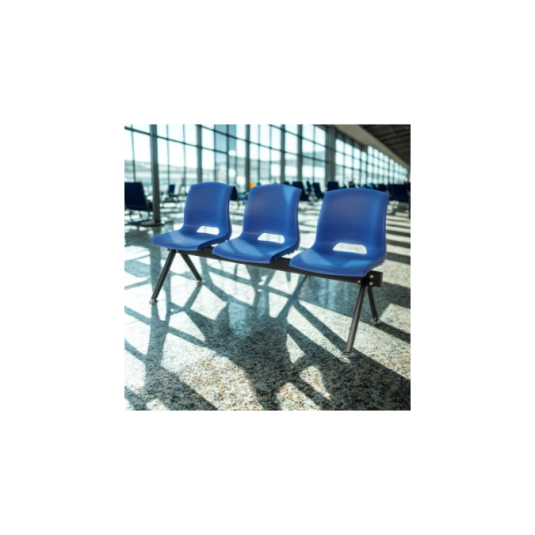 silla tandem, 3 puestos, metal y plástico