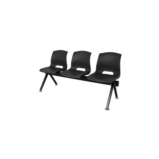 silla tandem, 3 puestos, metal y plástico
