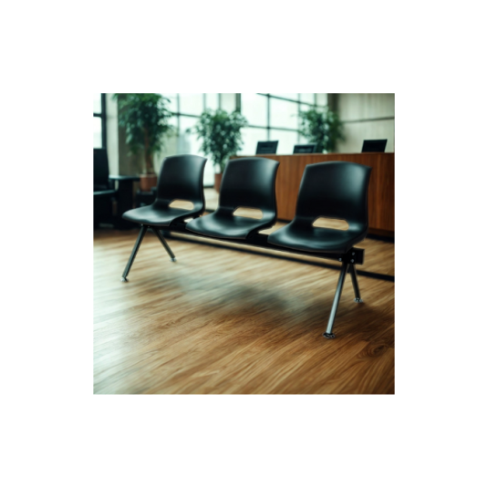 silla tandem, 3 puestos, metal y plástico