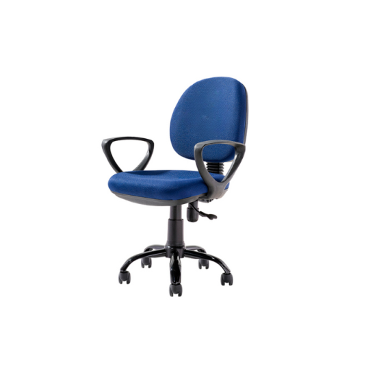 Silla de secretaria c/b, tela, color azul
