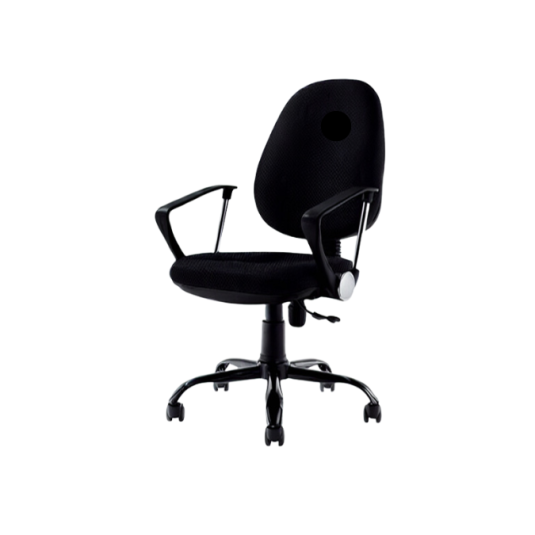 Silla de secretaria c/b, tela ,color negro