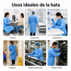 Batas desechables de aislamiento en material no tejido, ligeras y cómodas. Ideales para clínicas, laboratorios, limpieza, producción y mantenimiento.
