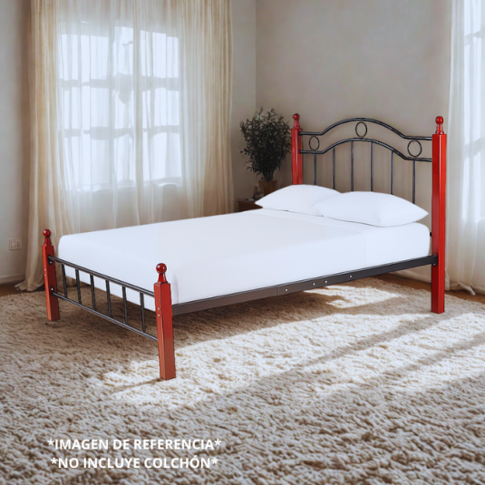 cama full metal madera