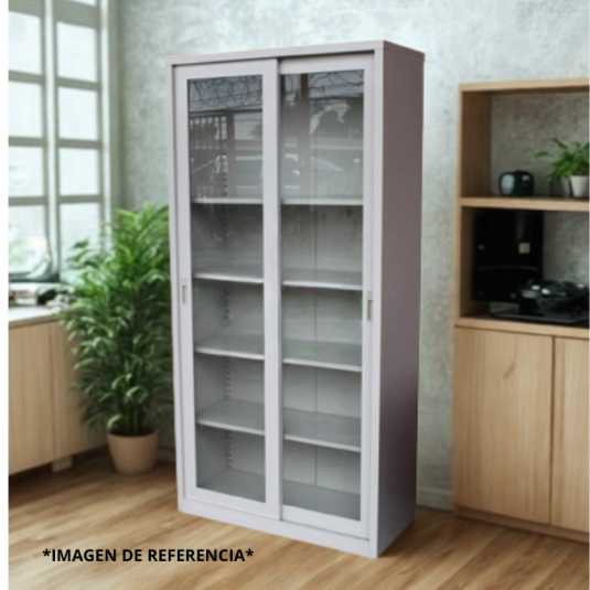 Armario, 2 puertas de vidrio, metal