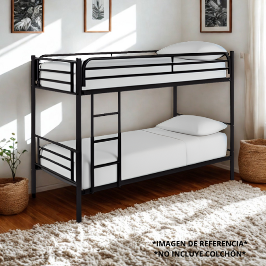 camarote twin desmontable negro