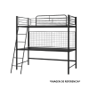 Cama alta twin con escritorio ajustable, metal