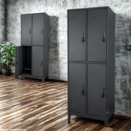 Locker 4 puertas, metal.