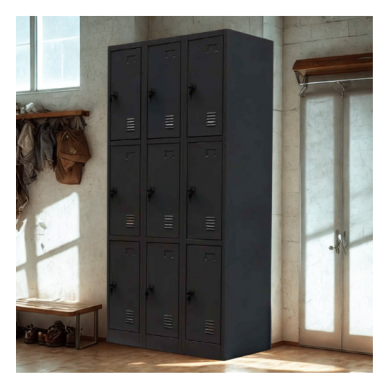 Locker de metal de 9 casilleros cierre candando
