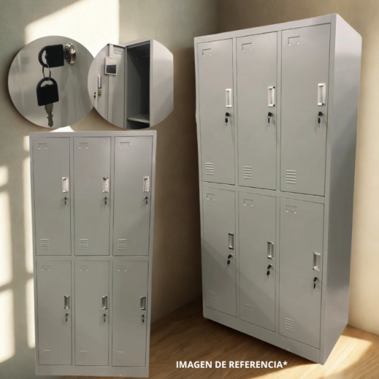 locker 6 puertas, metal