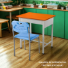 Escritorio, 1 gaveta, metal y sobre melaminico