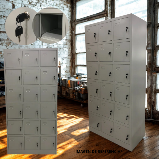 locker 18 puertas, metal